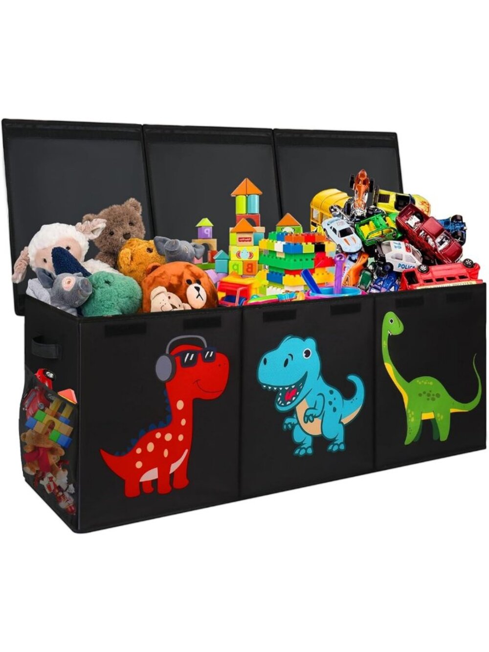 Extra Large Kids Toy Storage Chest with Lids - 40"x16"x16", Black Organizer